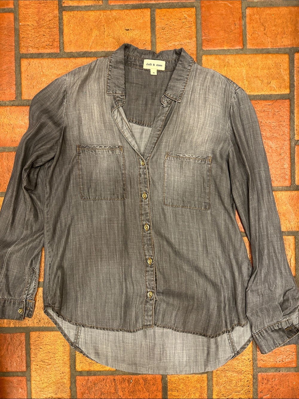 cloth & stone Gray Button-Down Shirt